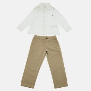 Gucci Kids White / Brown Cotton Shirt & Pants Set 18/24 Months